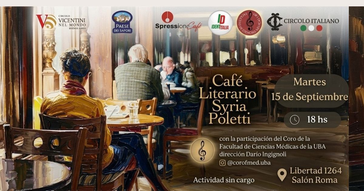 Café Literario Syria Poletti - Martes 15 de septiembre, Círculo Italiano de Buenos Aires